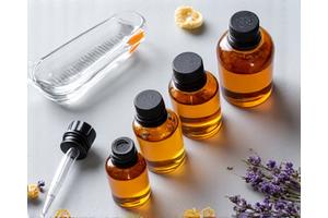Peralatan blending dan botol-botol minyak