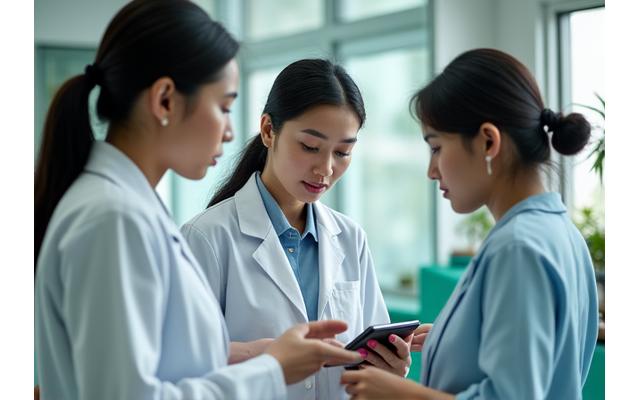Sekumpulan pakar pediatrik Malaysia sedang berdiskusi, melambangkan kerjasama dan penyelidikan.