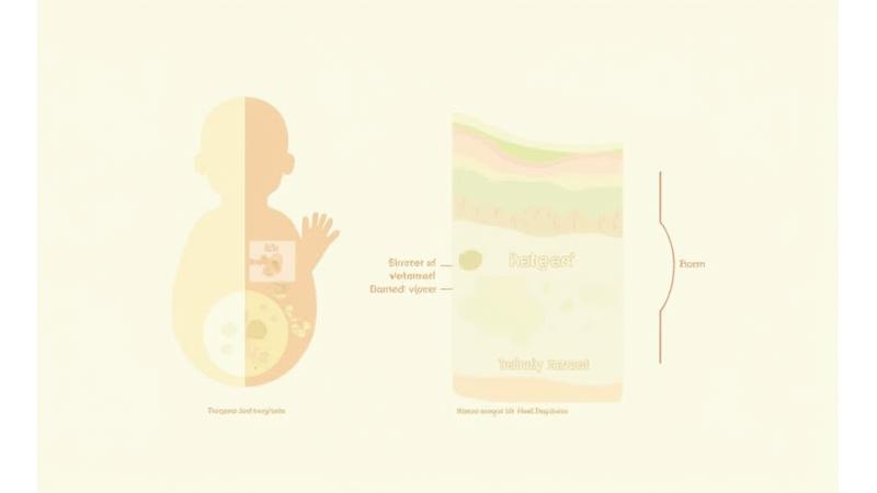 Infografik anatomi kulit bayi dengan lapisan yang lebih nipis dan kurang matang.